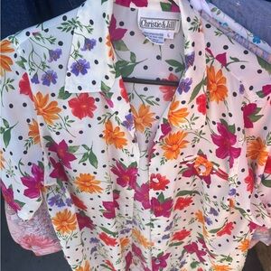 Floral Polka Dot Blouse